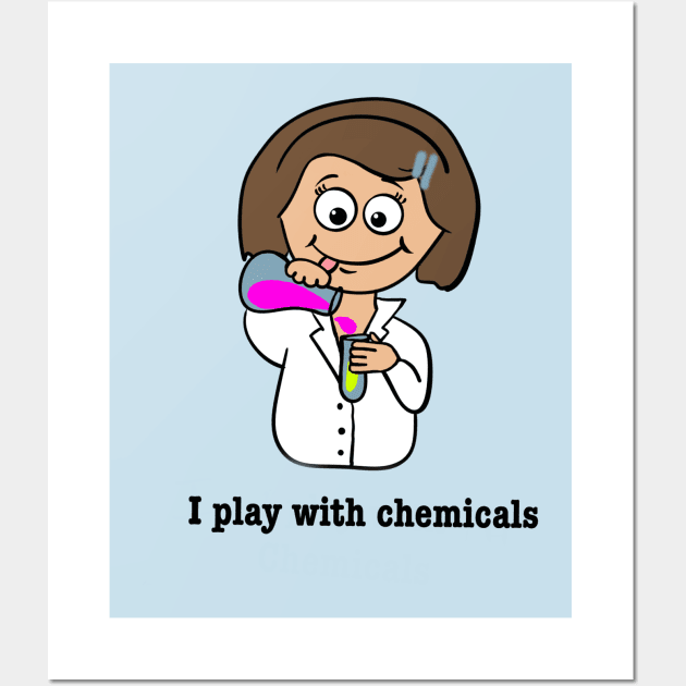 Girl playing with chemicals Wall Art by Mermaidssparkle